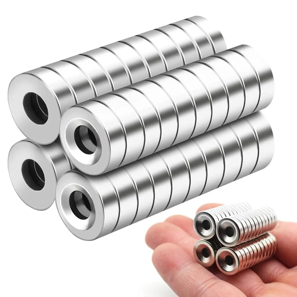 Aimants à forte adhérence 10x3mm avec trou central pour bricolage