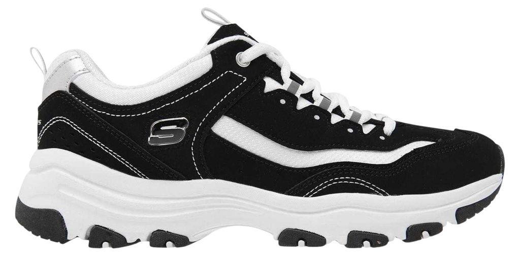 Skechers - "Icon Dlite" Sneaker für Damen, Leder GT15696 (39 EU) (Schwarz/Weiß)