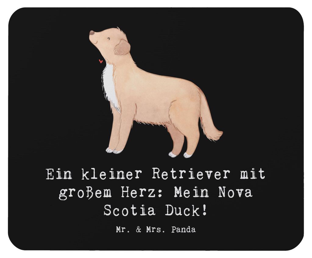 Mr. & Mrs. Panda Mouse Pad Nova Scotia Duck Herz - Schwarz - Geschenk, aktiver Hund, Hundeliebhaber, Outdoor-Hund, Toller, laptop mousepad, Hundera...