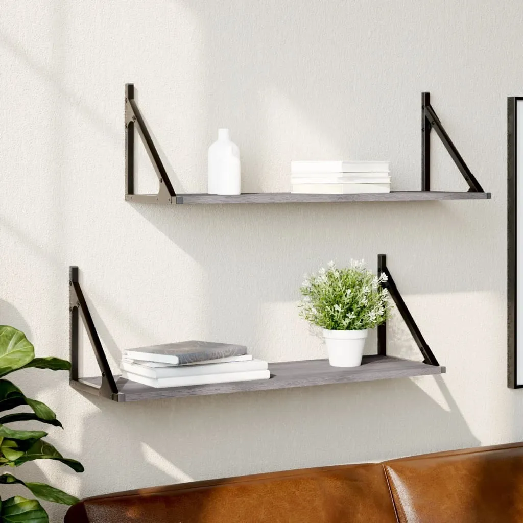 Offerta Set 2 Mensole 80cm Grigio Sonoma Maison Exclusive Legno