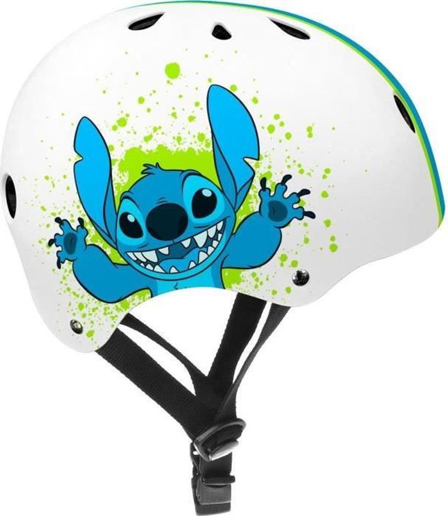 Skatehelm, DISNEY Stitch, Kopfumfang 53-57cm, Verstellbar, Belüftet, ABS Schale