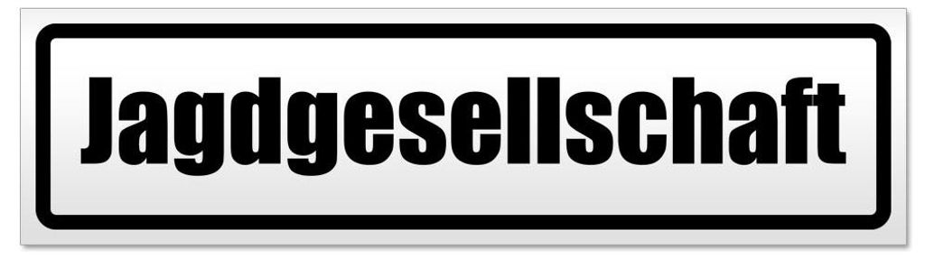 Kiwistar - Autoaufkleber - Schwarz - 60 x 16 cm - Jagdgesellschaft - Hinweis Aufkleber Sticker für Auto, Kfz, Fahrrad, PKW, LKW