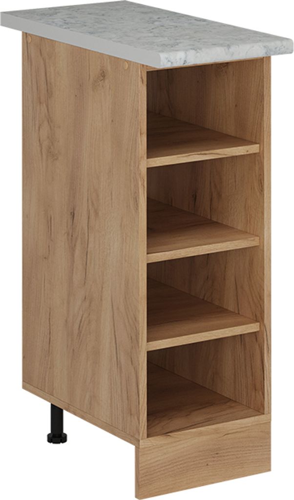 Vicco Küchenregal R-Line, 30 cm , AP Marmor, Goldkraft Eiche