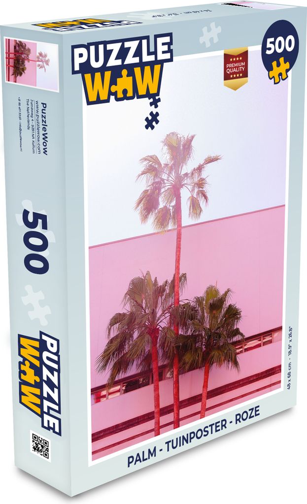 MuchoWow Puzzle 500 Teile Palme - Garten Poster - Rosa - Denken - Spiel - Toy