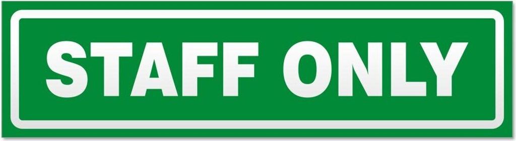 Kiwistar Staff only invertiert Magnetschild Schild magnetisch - 30cm Grün - Magnetfolie für Auto PKW Kfz