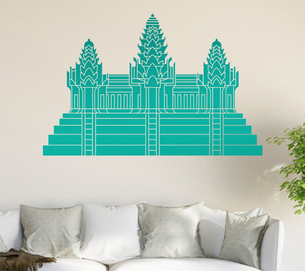 Flagge/Wappen Kambodscha Wandtattoo in 6 Größen - Wandaufkleber Wall Sticker - Dekoration, Küche, Wohnzimmer, Schlafzimmer, Badezimmer