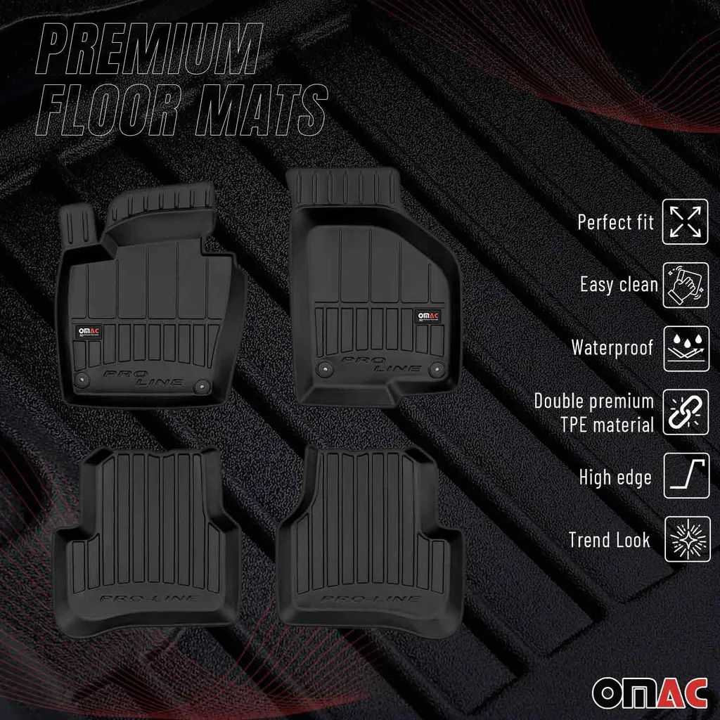 Tappetini adatti per VW Touareg 7L velours premium Tappetini per auto 4 pezzi neri incl. fissaggio