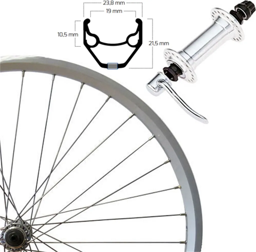 Roue Roland ZAC 2000 argentée 26" avec jante double paroi et blocage
