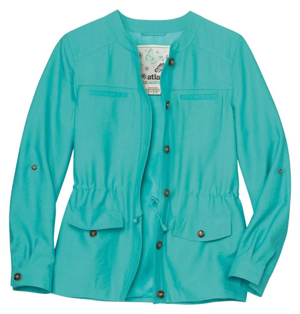 Atlas for Women - Safari Jacke für Damen AF4331 (34-36 EU) (Türkis)