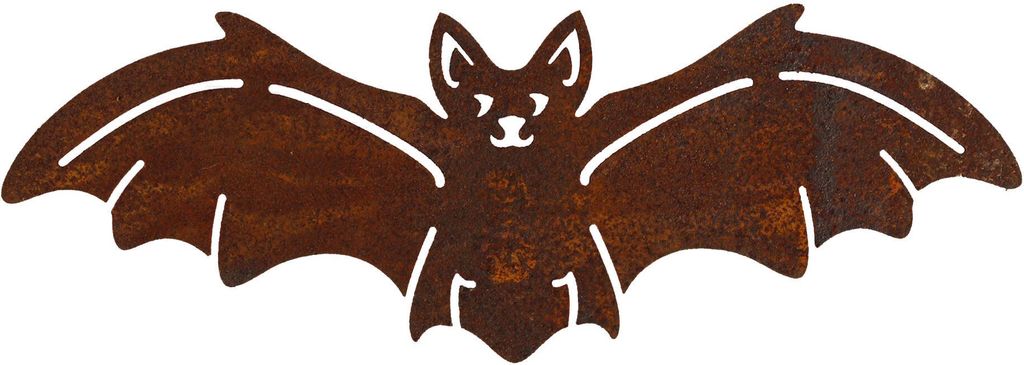Rost Gartenfigur Fledermaus zum Einschrauben Edelrost Gartendeko Baumdeko Metall