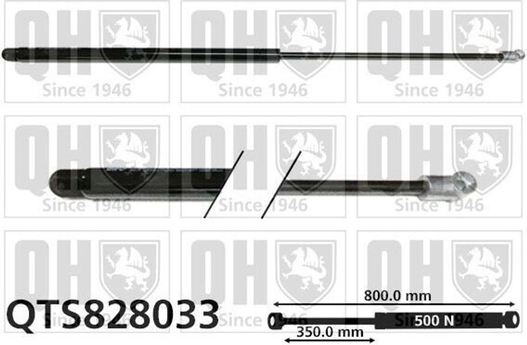 QUINTON HAZELL QTS828033 Gasfeder Heckklappendämpfer für FIAT DUCATO Kasten (290) 800mm