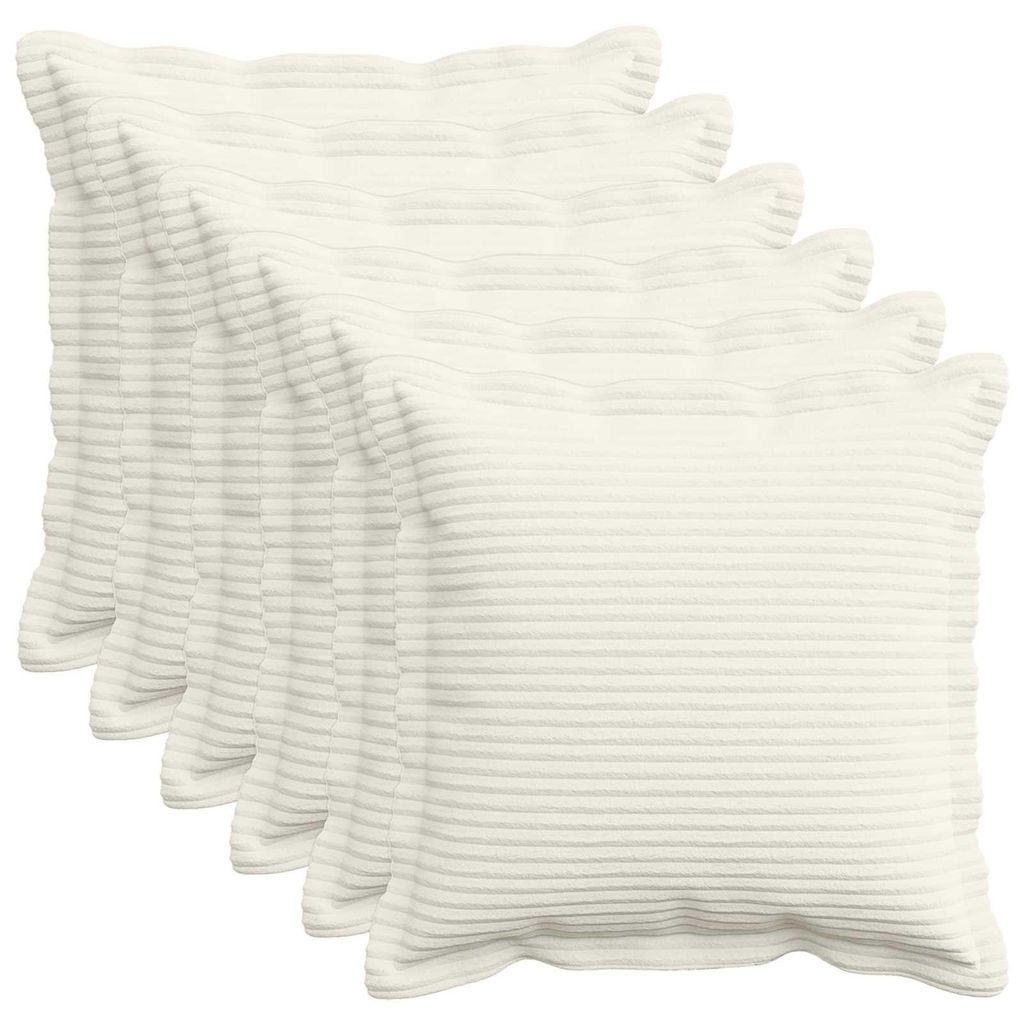 vidaXL Kissenbezug 6 stk. HOUTEN Creme 45 x 45 cm Cord Produktbild 