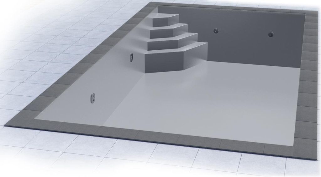 Grandliner Premium mit Ecktreppenausbildung | Smaragd links | REB 700 x 350 x 150 cm | Hellgrau