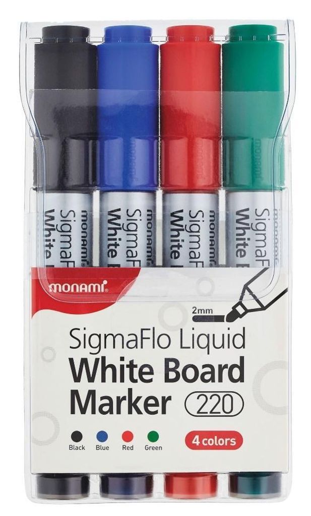 Whiteboard-Marker MONAMI 220 - 2mm / 4er-Satz Magnettafel & Whiteboard