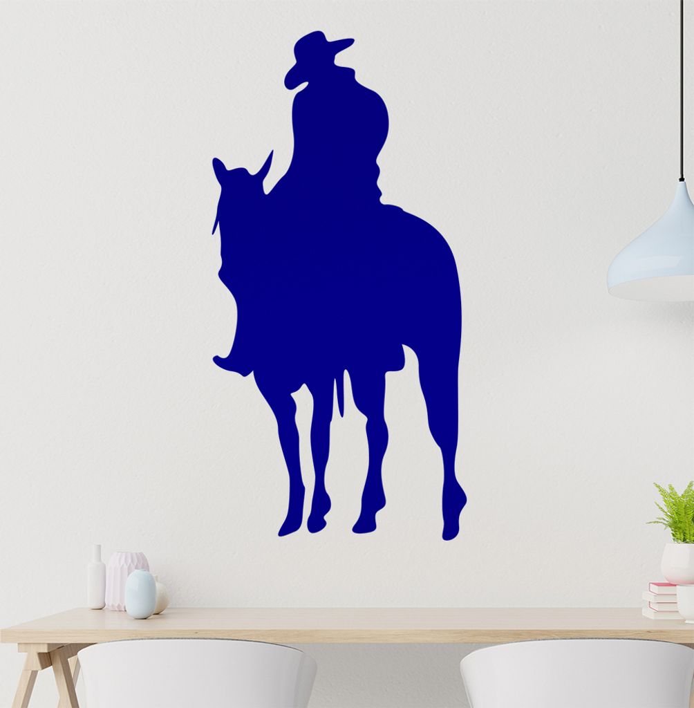 Cowboy Wandtattoo in 6 Größen - Wandaufkleber Wall Sticker - Dekoration, Küche, Wohnzimmer, Schlafzimmer, Badezimmer