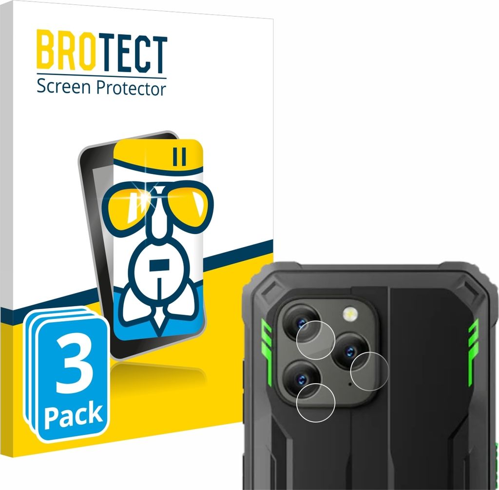 3x BROTECT Schutzglas für Blackview BV5300 Plus (NUR Kameraschutz) Schutzfolie Panzer Folie Glas Display Schutz klar
