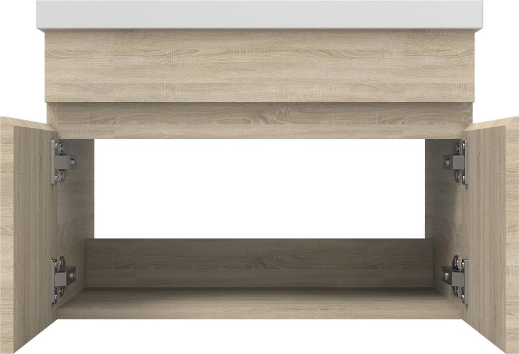 Waschtisch mit Unterschrank 60cm BERGEN Badmöbel Set Eiche Produktbild 