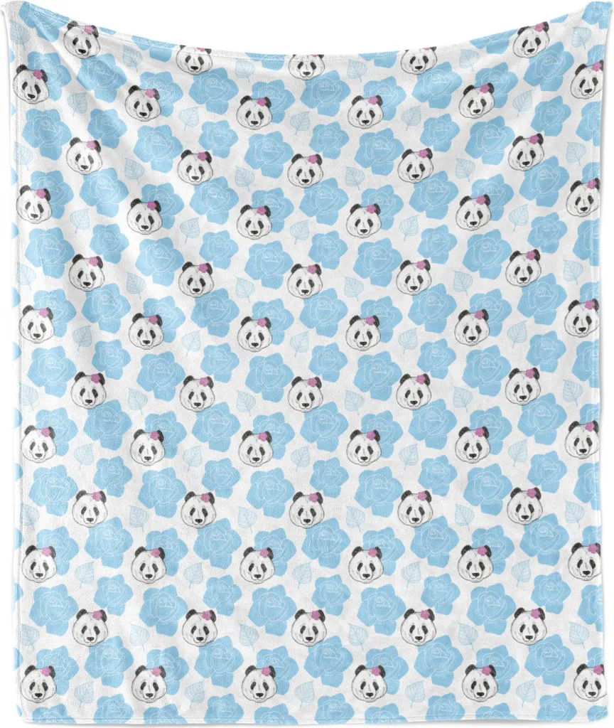 Plaid Artistico ABAKUHAUS 175x230 - Coperta Flanella Panda e Foglie