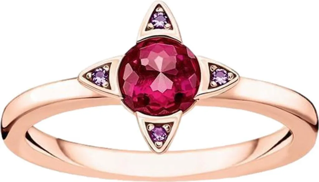 Bague de mariage ou fiançailles Thomas Sabo or rose et argent taille 52