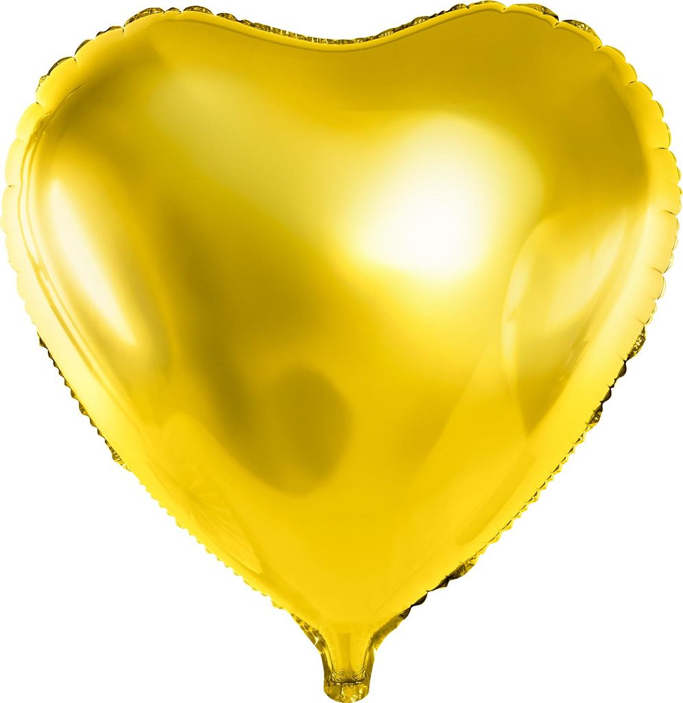 Aluminiumballon Partydeko goldenes Herz 23 cm - Produktbild 