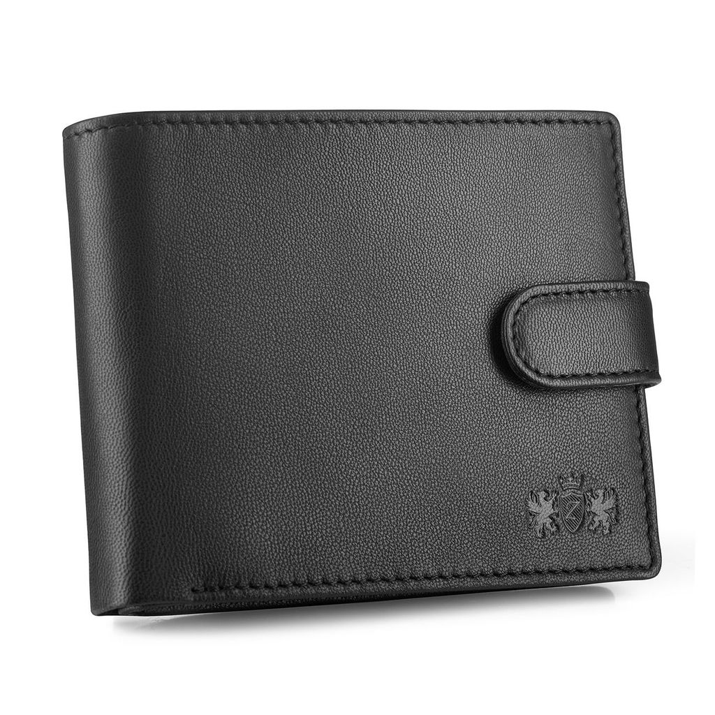 Zagatto Schwarz Horizontale Herren-Geldbörse aus Leder Druckknopf ZG-N992L-F2 RFID SCHUTZ Kartenschutz Sicher Münzfach Qualität Ledergeldbörse ...