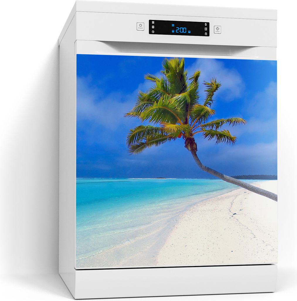 DEQORI Magnetmatte Spülmaschine beschreibbar 60x60 cm 'Inselparadies' Magnetfolie