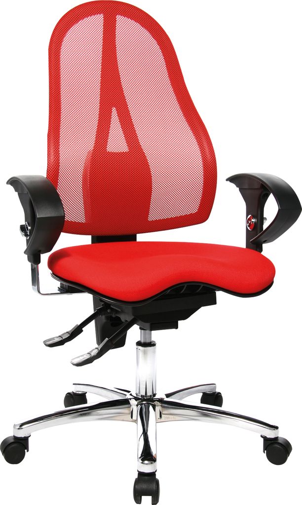 TOPSTAR Bürodrehstuhl Sitness 15 mit Armlehne rot Nr. ST19U G21