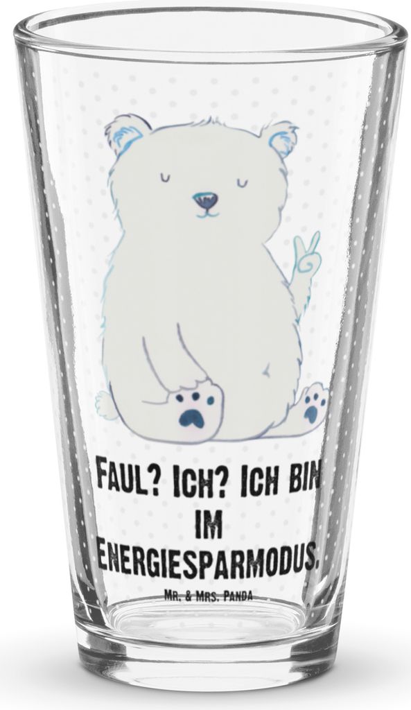Mr. & Mrs. Panda Cocktailglas Eisbär Faul - Transparent - Geschenk, Arbeit, Teddy, Homeoffice, Wasserglas, Bierglas, Tumbler, Entspannen, Trinkgla...