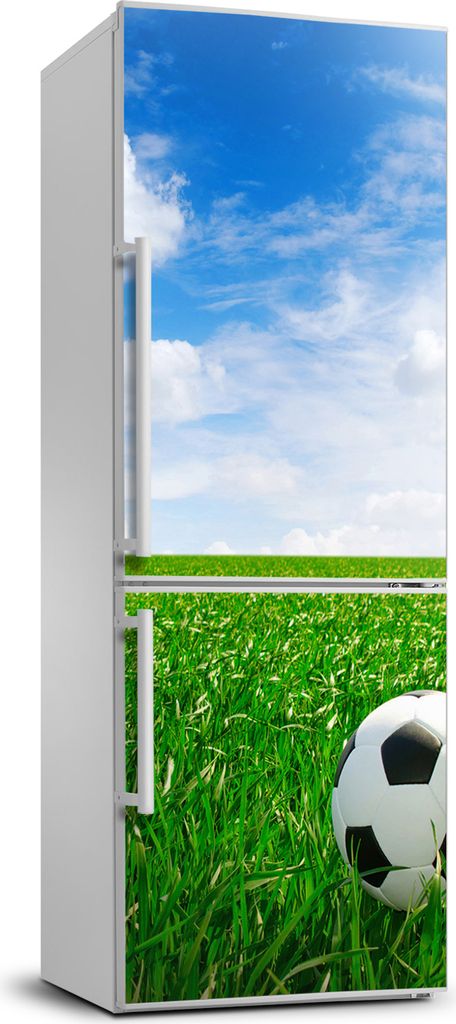 Tulup Kühlschrankdekoration - 70x190 cm - Aufkleber auf dem Kühlschrank - Fußball auf der Wiese