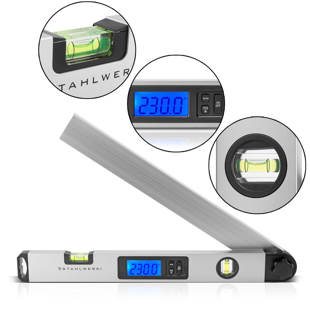 STAHLWERK Digitaler Winkelmesser DW-45 ST Aluminium Produktbild 