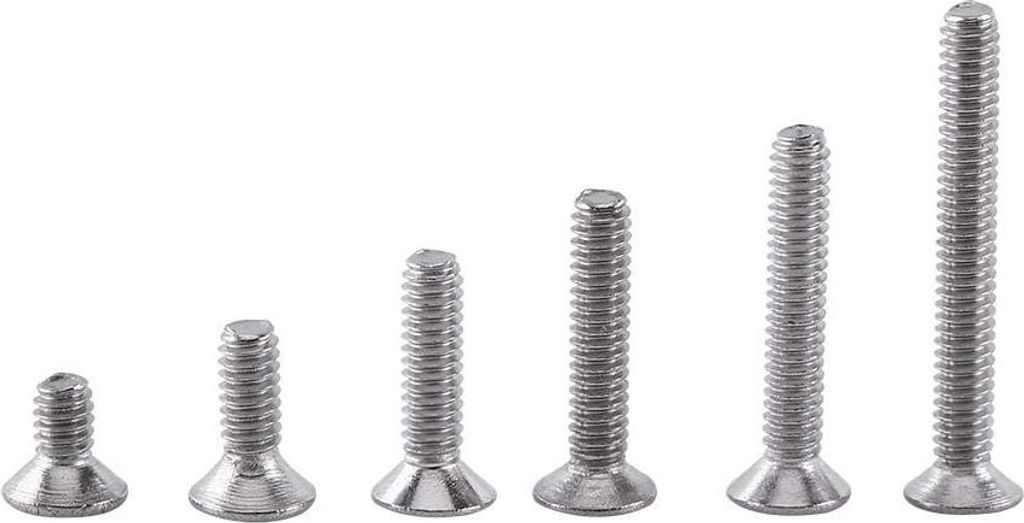 250 Stück M2 Sechskantschrauben und -bolzen mit Sechskantmuttern - Sortiment A2 Edelstahl für Haushalts- und Bürotechnik, Maschinen, Möbel usw....