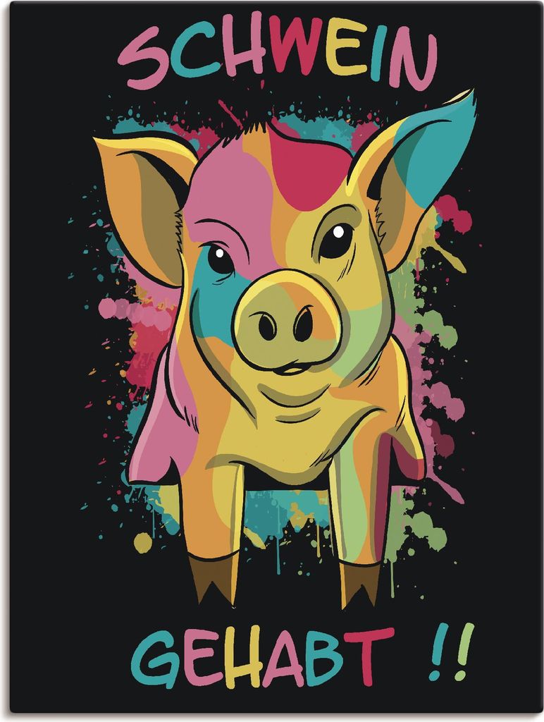 ARTland Leinwandbild Schwein Gehabt Größe: 30x40 cm