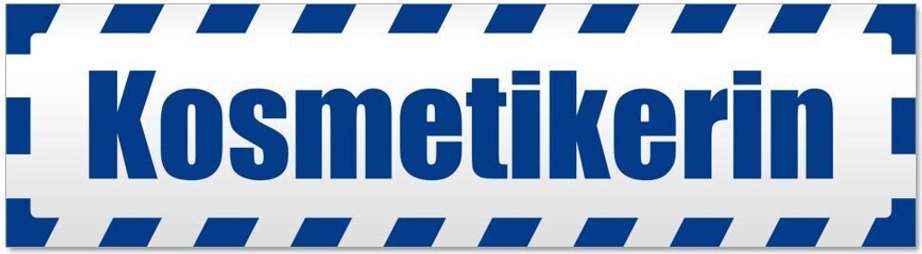 Kiwistar - Autoaufkleber - Verkehrsblau - 20 x 5,3 cm - Kosmetikerin gestreift - Hinweis Aufkleber Sticker für Auto, Kfz, Fahrrad, PKW, LKW
