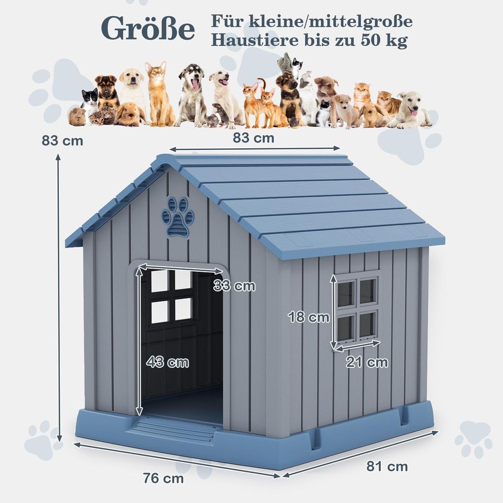 Cuccia per cani COSTWAY, casa per gatti invernale PP, casa Immagine del prodotto 