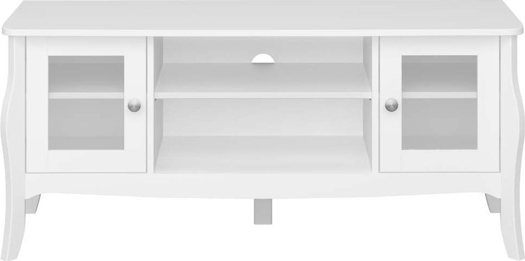 Baroque TV Tisch 2 Türen 1 Ablage Weiß.