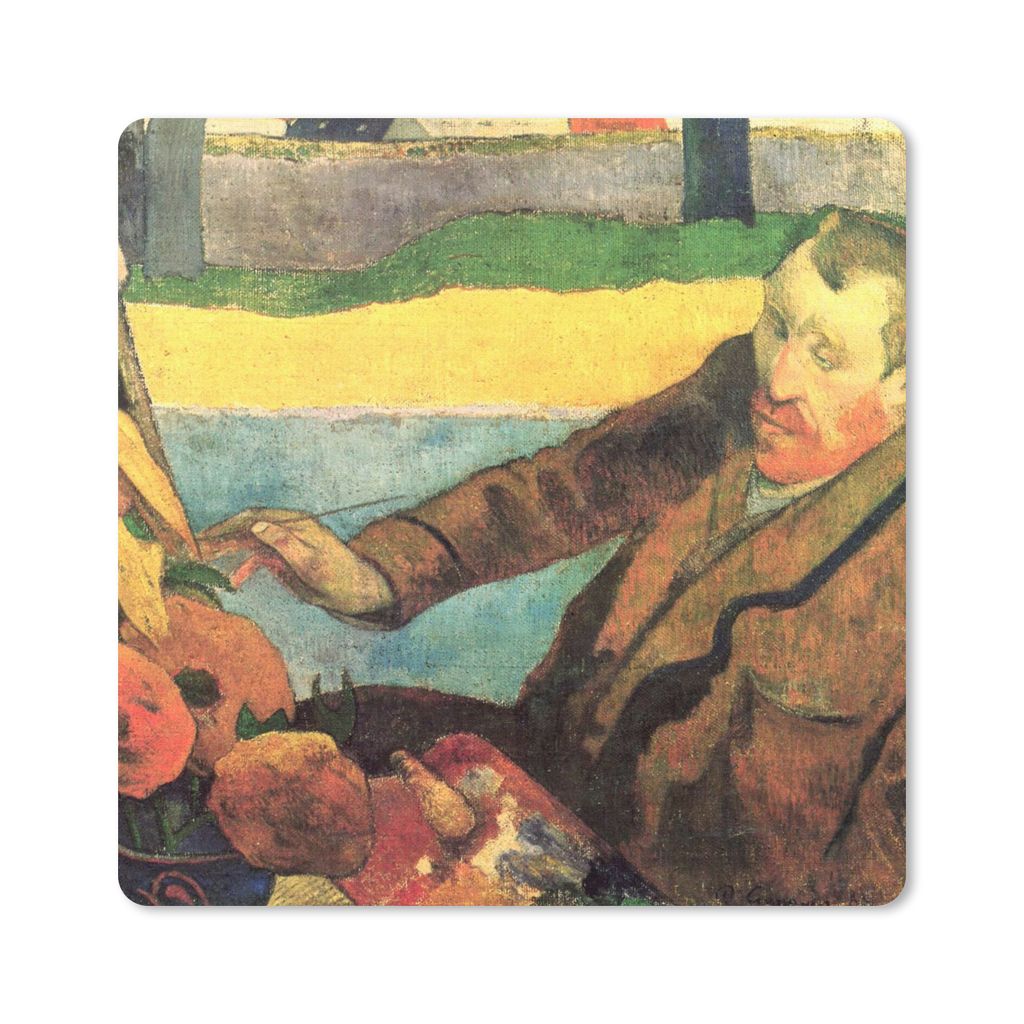 MuchoWow Mauspad Mousepad Der Sonnenblumenmaler - Vincent van Gogh 20x20 cm - Mousepads - Maus Mat - Pad - Mausunterlage - Desk Mat - Bureauartikeln
