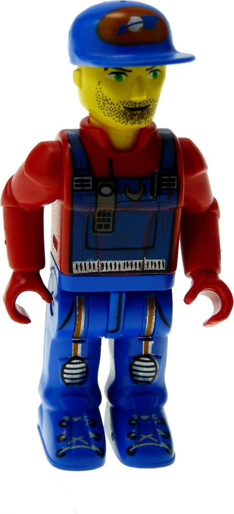 1x Lego Figur 4 Juniors Jack Stone Mann Mechaniker rot blau Produktbild 