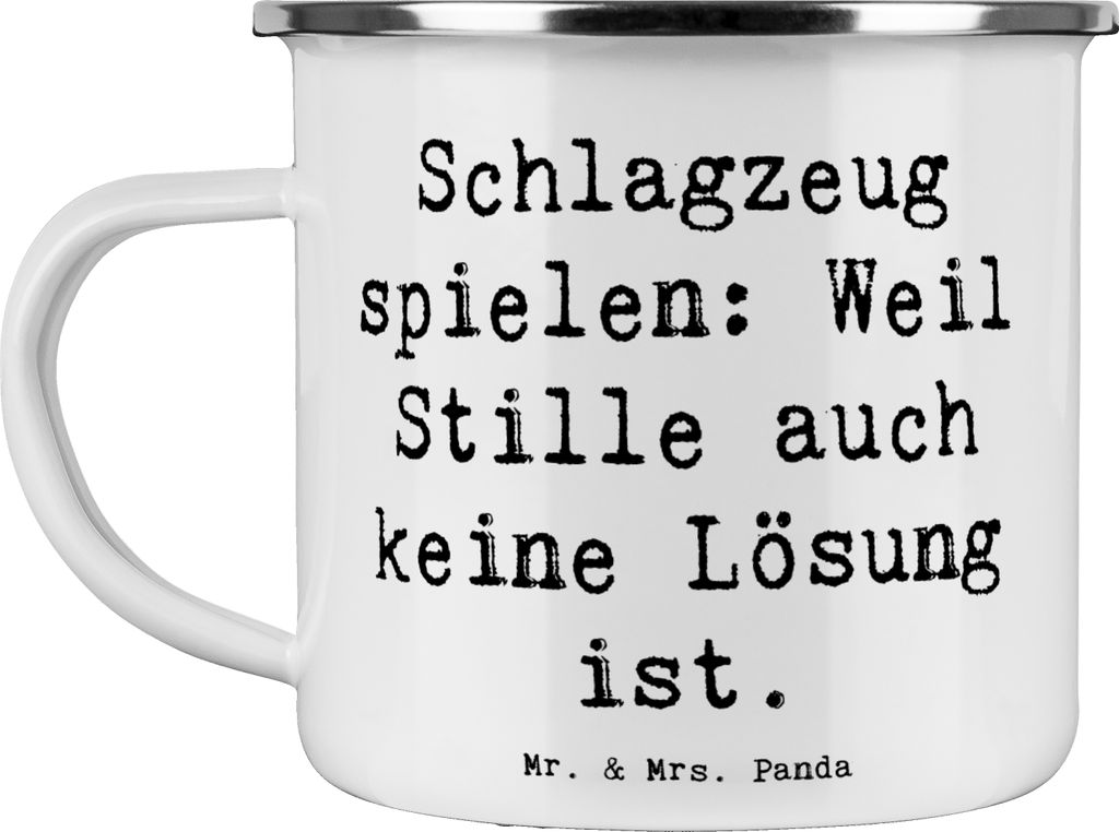 Mr. & Mrs. Panda Teetasse Spruch Schlagzeug Magie - Weiß - Geschenk, Schlagzeuger, becher emaille, Pott, Musiker, Tasse, Instrument, Teebecher, Mu...