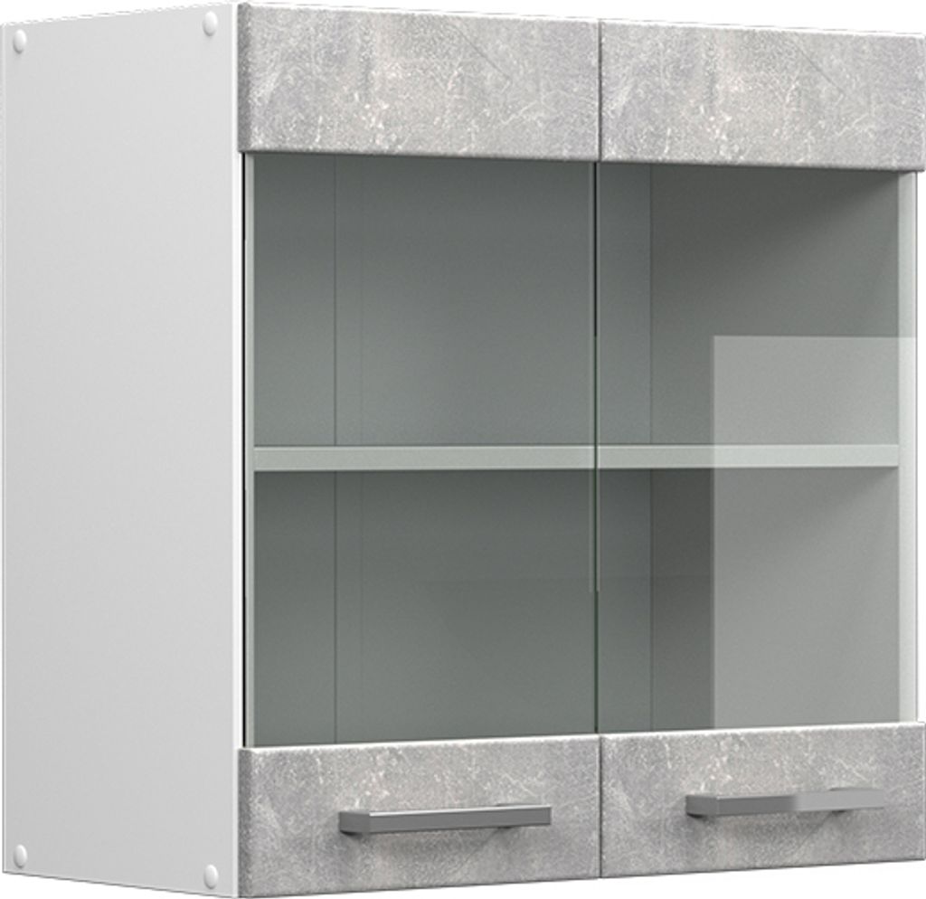 Hängeschrank Vicco R-Line Beton 60 cm mit Glastüren, Model 41866