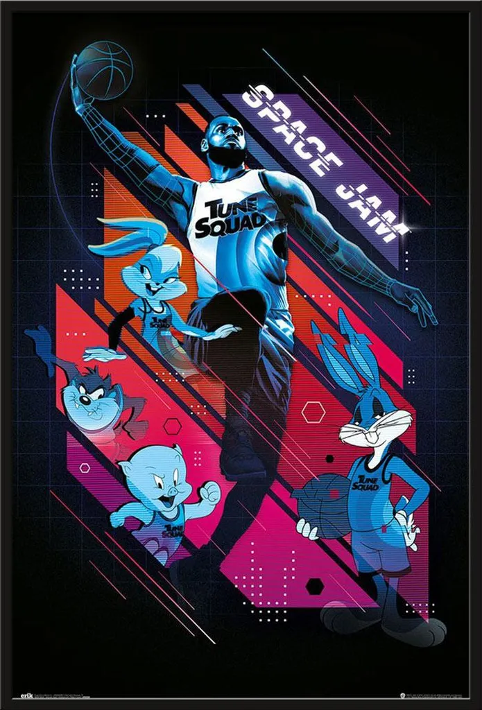 Déco Murale Space Jam 2 : Poster avec Cadre Noir Shinsuke pour Chambre