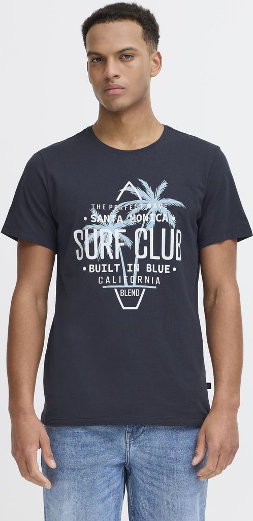 BLEND BHCalifo Herren T-Shirt Kurzarm Shirt mit Print Rundhals-Ausschnitt Baumwollmischung Regular fit