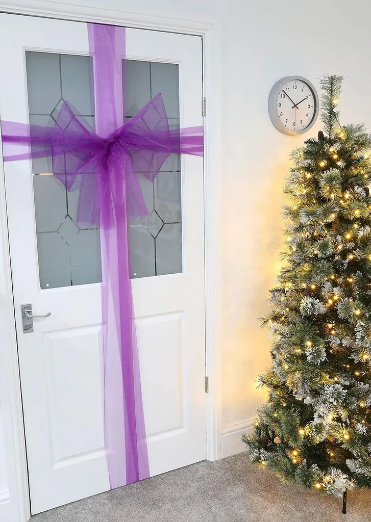 Arc de porte de Noël violet - Décoration tissu DIY facile et durable