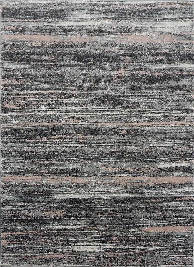Tapis Moderne 140x190 cm Zara 8488 Rose Gris pour Salon cosy