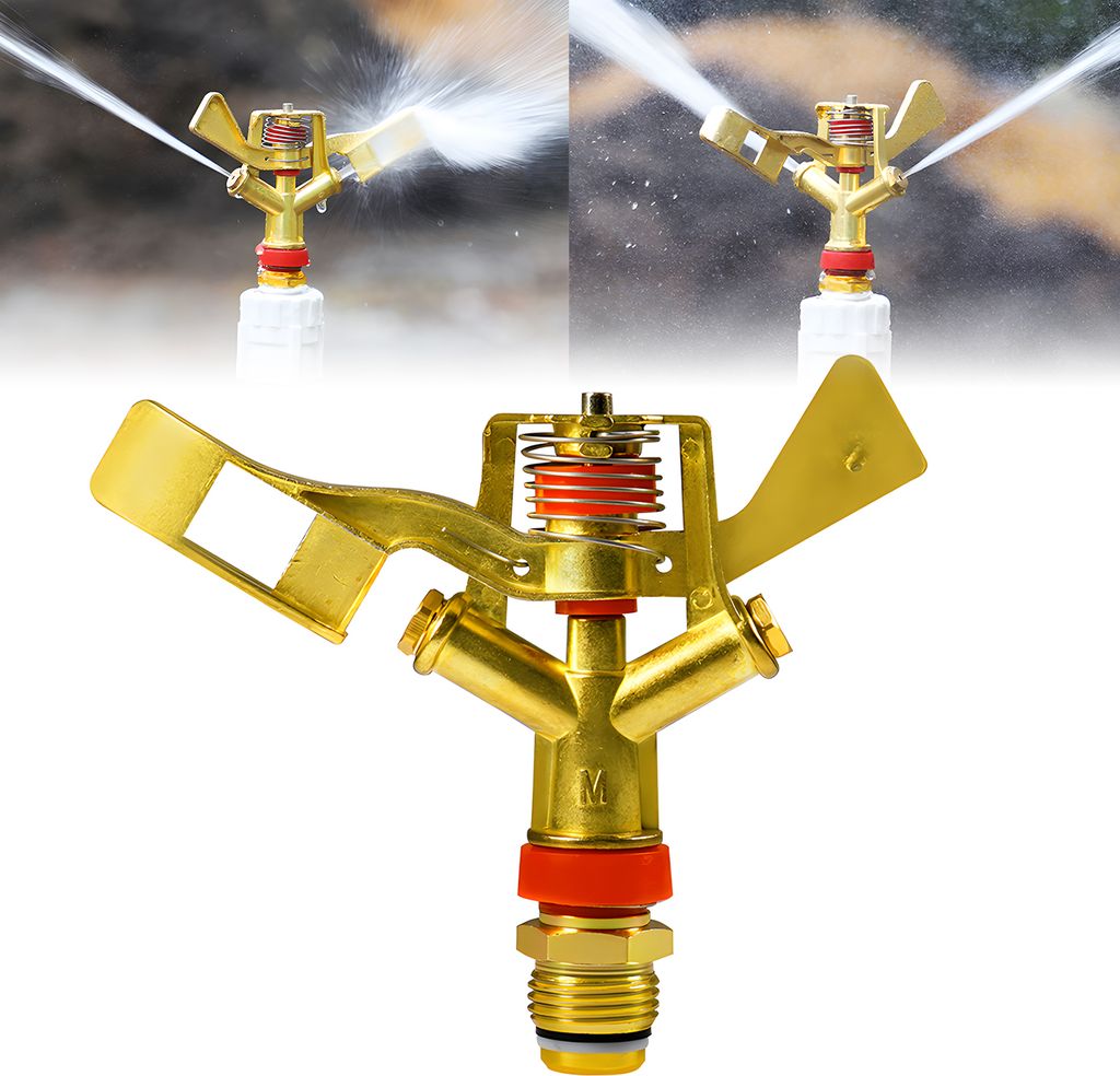 1/2-Zoll-Schlagsprinkler šC einstellbarer Abstand, 360-Grad-Drehung, Zinklegierung, Rasensprinkler mit Duesen, Bewaesserungssprinkler fuer die Bew...