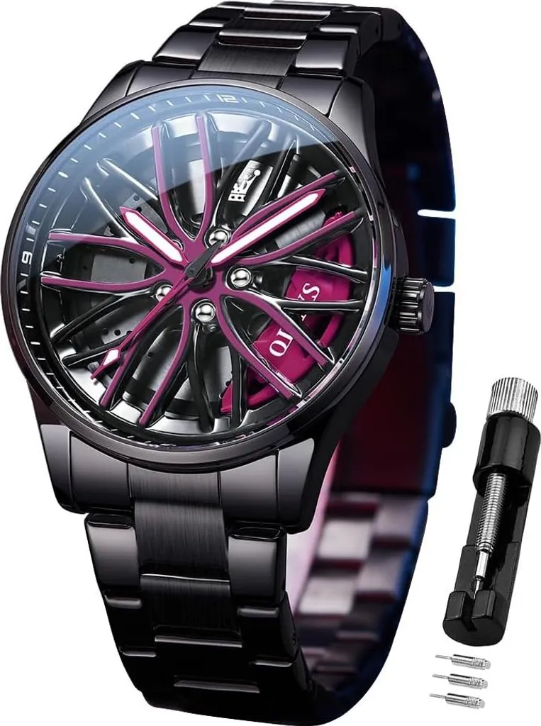 Orologio Ruota Auto 3D - Acciaio Inox Sportivo e Impermeabile Uomo