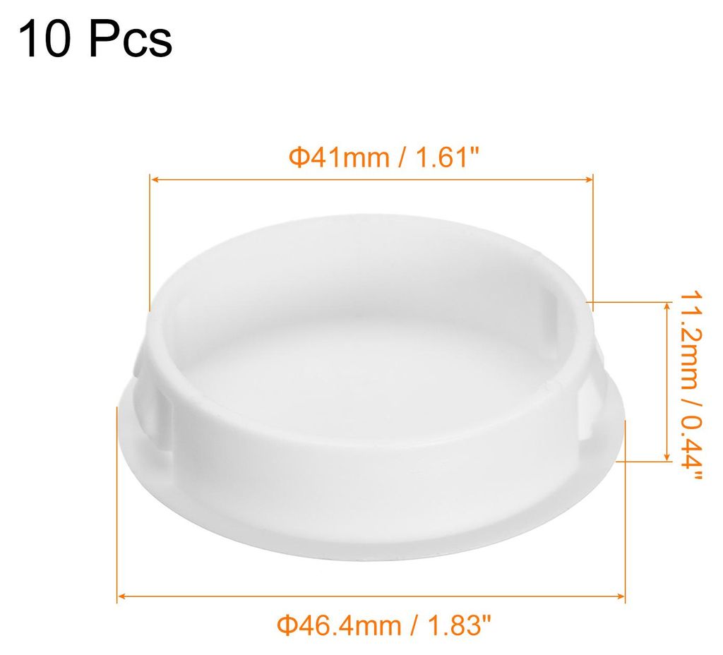 41mm/1.61" Kunststofflochstopfen, 10 Stš¹ck flache runde Einsteckbefestigungen zum Verschlie?en von M?bel- und Paneel?ffnungen, wei?