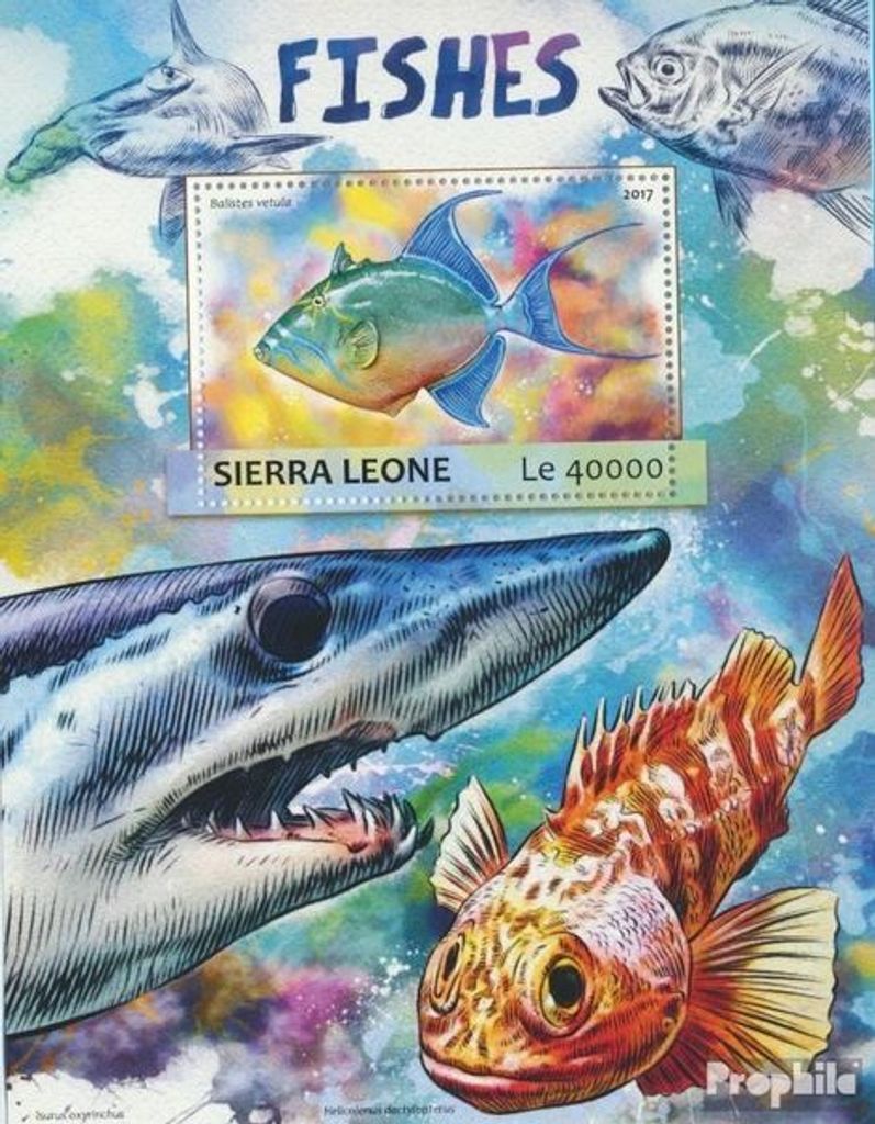 Briefmarken Sierra Leone 2017 Mi Block 1179 (kompl. Ausg.) postfrisch Fische