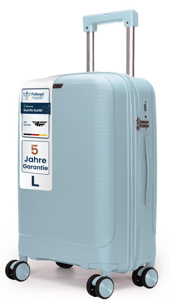 4FLY Leichter Hartschalen-Reisekoffer 65 cm (60L) – mit TSA-Schloss, 4 Spinner-Doppelrollen und Aluminium-Teleskopgriff, Reisegepäck