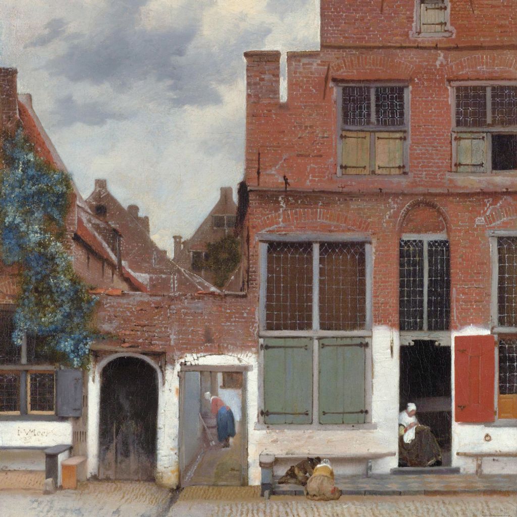 Johannes Vermeer Kunstdruck Bild - Straße In Delft, 1657-1658 (100 x 100 cm)