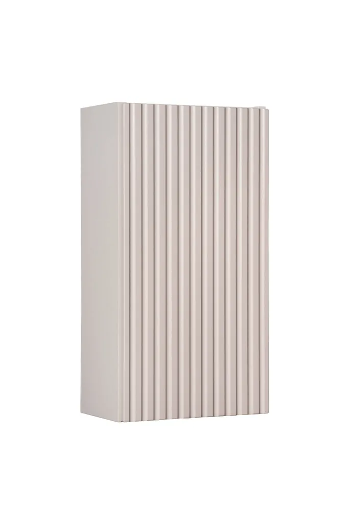 Armoire de salle de bain suspendue 30 cm cachemire mat façade rainurée